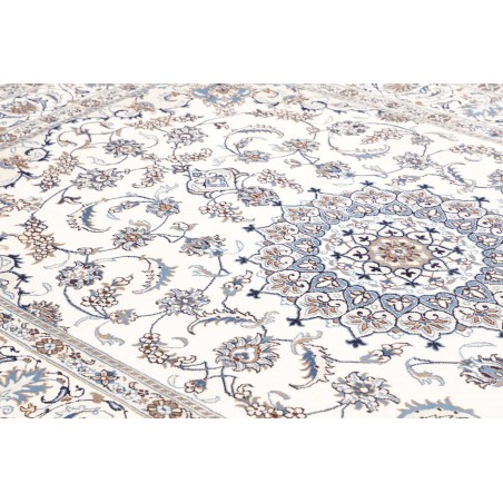Tappeto Nain Kashmar Persia bianco grigio 204x306
