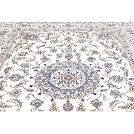 Tappeto Nain Kashmar Persia bianco grigio 204x306