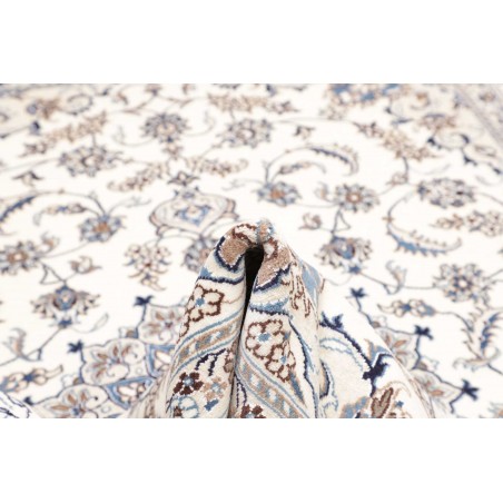 Tappeto Nain Kashmar Persia bianco grigio 204x306