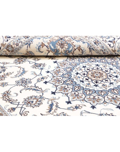 Tappeto Nain Kashmar Persia bianco grigio 204x306