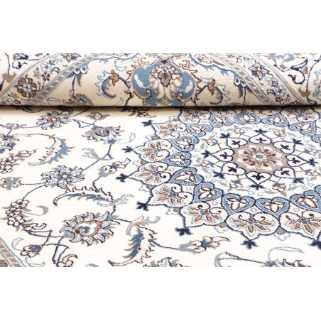 Tappeto Nain Kashmar Persia bianco grigio 204x306