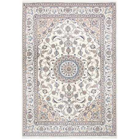 Tappeto Nain Kashmar Persia bianco grigio 197x288