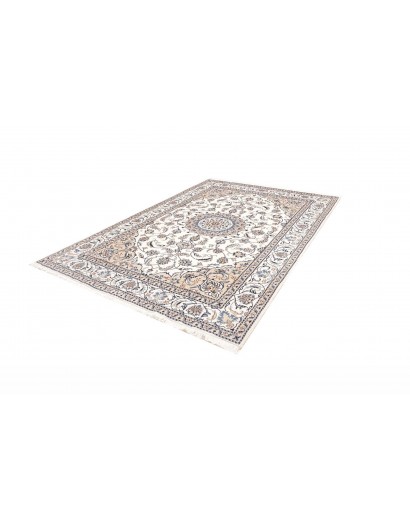 Tappeto Nain Kashmar Persia bianco grigio 197x288