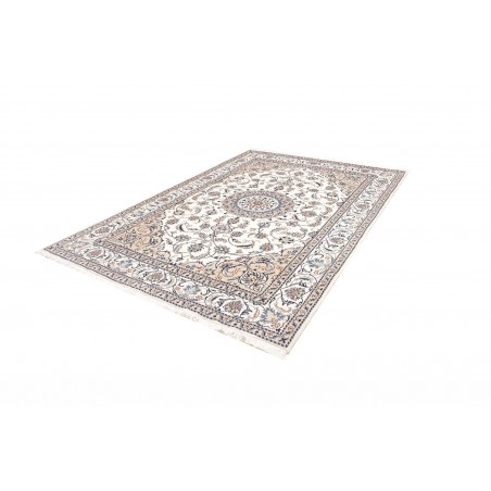 Tappeto Nain Kashmar Persia bianco grigio 197x288