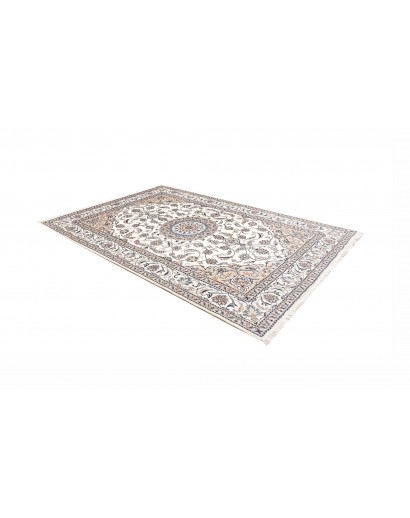 Tappeto Nain Kashmar Persia bianco grigio 197x288