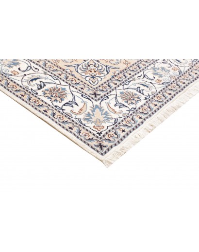 Tappeto Nain Kashmar Persia bianco grigio 197x288