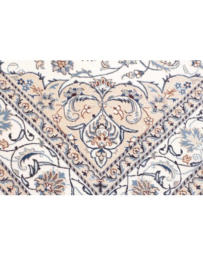 Tappeto Nain Kashmar Persia bianco grigio 197x288