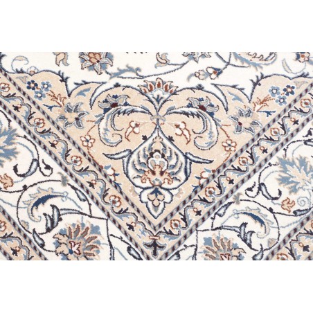 Tappeto Nain Kashmar Persia bianco grigio 197x288