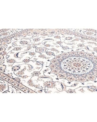 Tappeto Nain Kashmar Persia bianco grigio 197x288