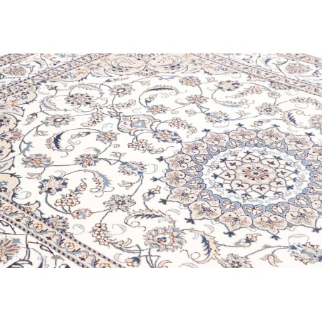 Tappeto Nain Kashmar Persia bianco grigio 197x288