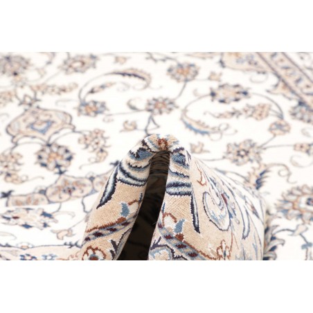 Tappeto Nain Kashmar Persia bianco grigio 197x288