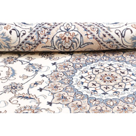 Tappeto Nain Kashmar Persia bianco grigio 197x288