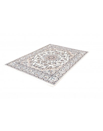 Tappeto Nain Kashmar Persia bianco grigio 146x197