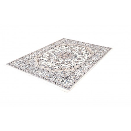 Tappeto Nain Kashmar Persia bianco grigio 146x197