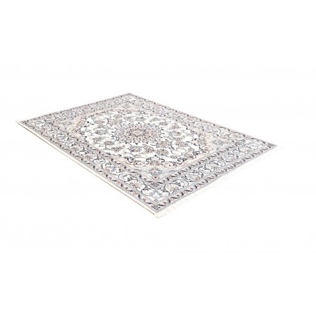 Tappeto Nain Kashmar Persia bianco grigio 146x197