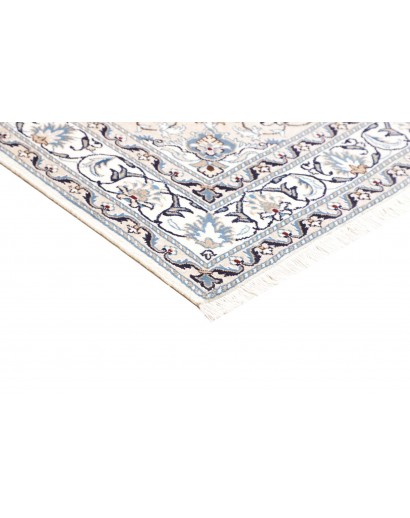 Tappeto Nain Kashmar Persia bianco grigio 146x197