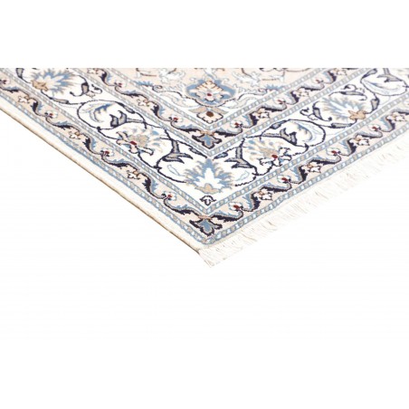 Tappeto Nain Kashmar Persia bianco grigio 146x197