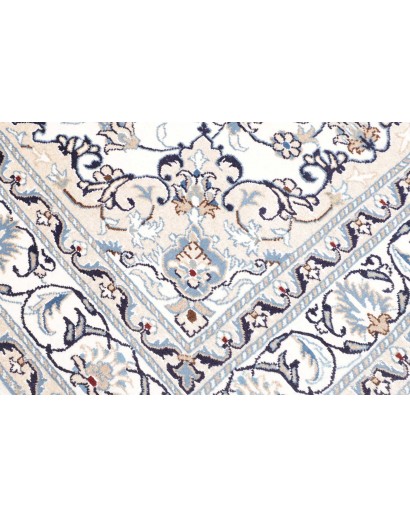 Tappeto Nain Kashmar Persia bianco grigio 146x197