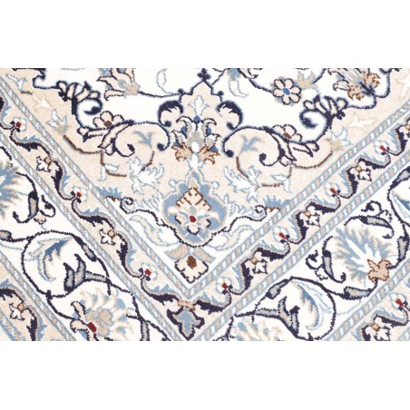 Tappeto Nain Kashmar Persia bianco grigio 146x197