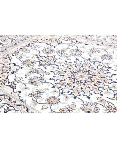 Tappeto Nain Kashmar Persia bianco grigio 146x197