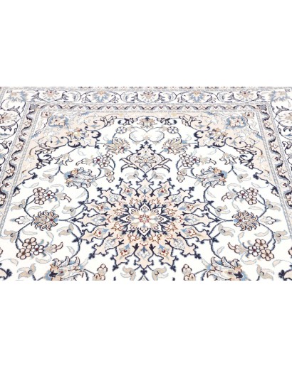 Tappeto Nain Kashmar Persia bianco grigio 146x197