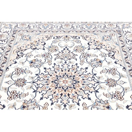 Tappeto Nain Kashmar Persia bianco grigio 146x197