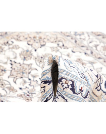 Tappeto Nain Kashmar Persia bianco grigio 146x197