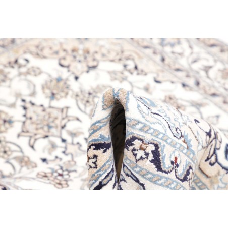 Tappeto Nain Kashmar Persia bianco grigio 146x197