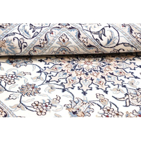 Tappeto Nain Kashmar Persia bianco grigio 146x197