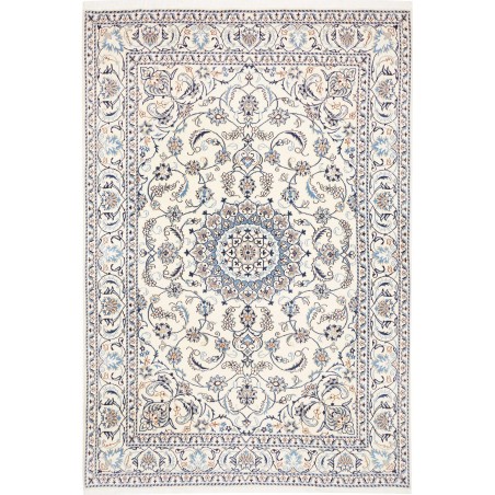 Tappeto Nain Kashmar Persia bianco grigio 193x285