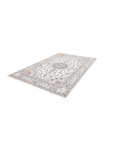Tappeto Nain Kashmar Persia bianco grigio 193x285