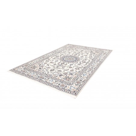 Tappeto Nain Kashmar Persia bianco grigio 193x285
