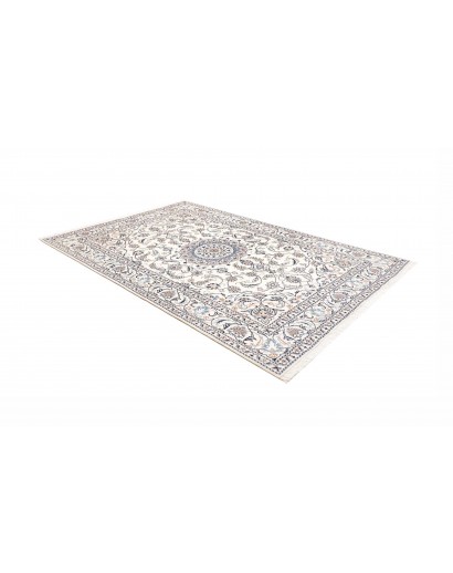 Tappeto Nain Kashmar Persia bianco grigio 193x285