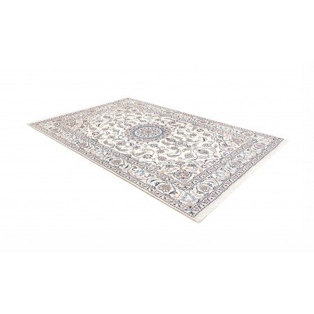 Tappeto Nain Kashmar Persia bianco grigio 193x285