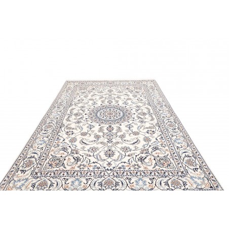 Tappeto Nain Kashmar Persia bianco grigio 193x285