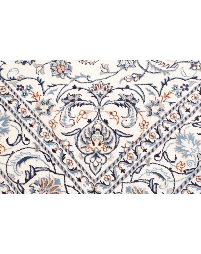 Tappeto Nain Kashmar Persia bianco grigio 193x285