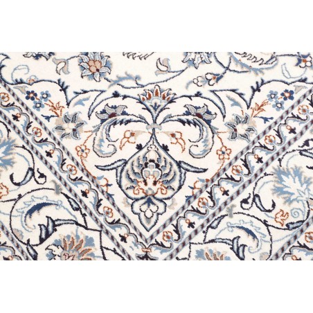 Tappeto Nain Kashmar Persia bianco grigio 193x285