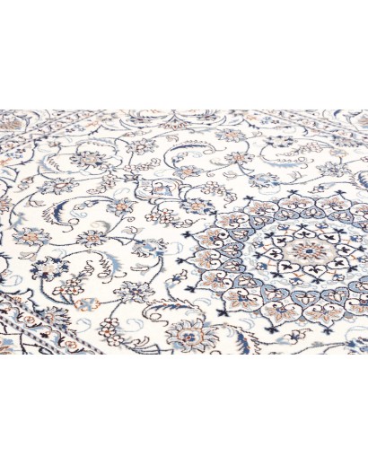 Tappeto Nain Kashmar Persia bianco grigio 193x285