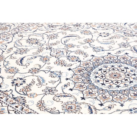 Tappeto Nain Kashmar Persia bianco grigio 193x285
