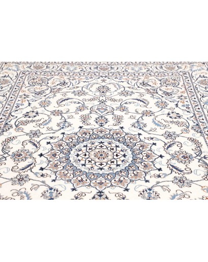 Tappeto Nain Kashmar Persia bianco grigio 193x285