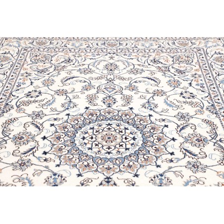 Tappeto Nain Kashmar Persia bianco grigio 193x285