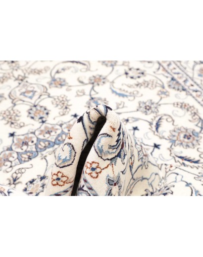 Tappeto Nain Kashmar Persia bianco grigio 193x285