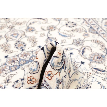 Tappeto Nain Kashmar Persia bianco grigio 193x285