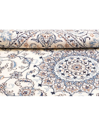 Tappeto Nain Kashmar Persia bianco grigio 193x285