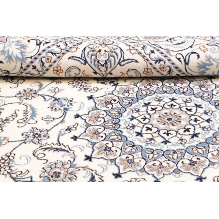 Tappeto Nain Kashmar Persia bianco grigio 193x285