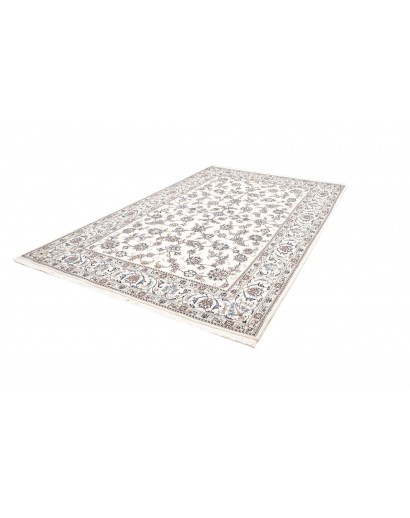 Tappeto Nain Kashmar Persia bianco azzurro 200x312