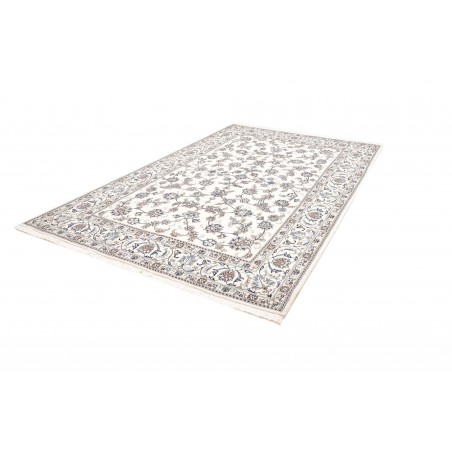 Tappeto Nain Kashmar Persia bianco azzurro 200x312