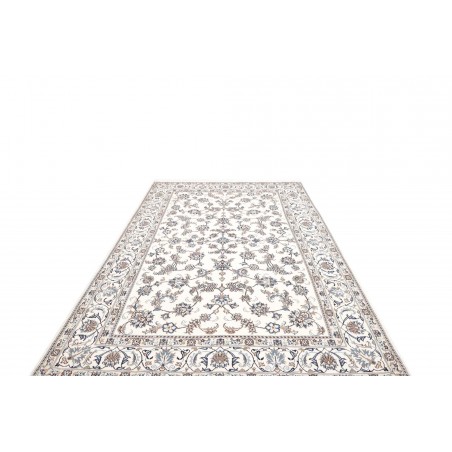 Tappeto Nain Kashmar Persia bianco azzurro 200x312