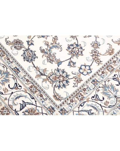 Tappeto Nain Kashmar Persia bianco azzurro 200x312
