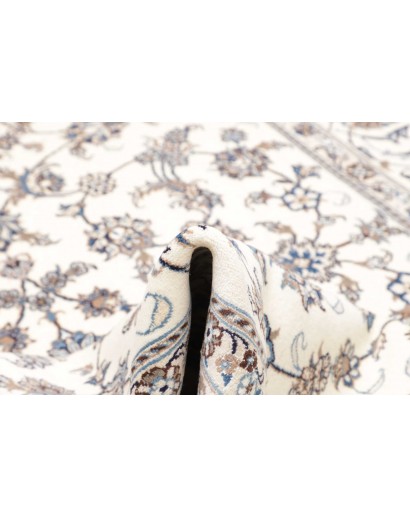 Tappeto Nain Kashmar Persia bianco azzurro 200x312